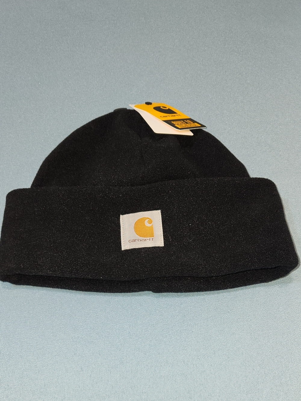 NWT Carhartt Black Fleece Beanie with Logo Patch